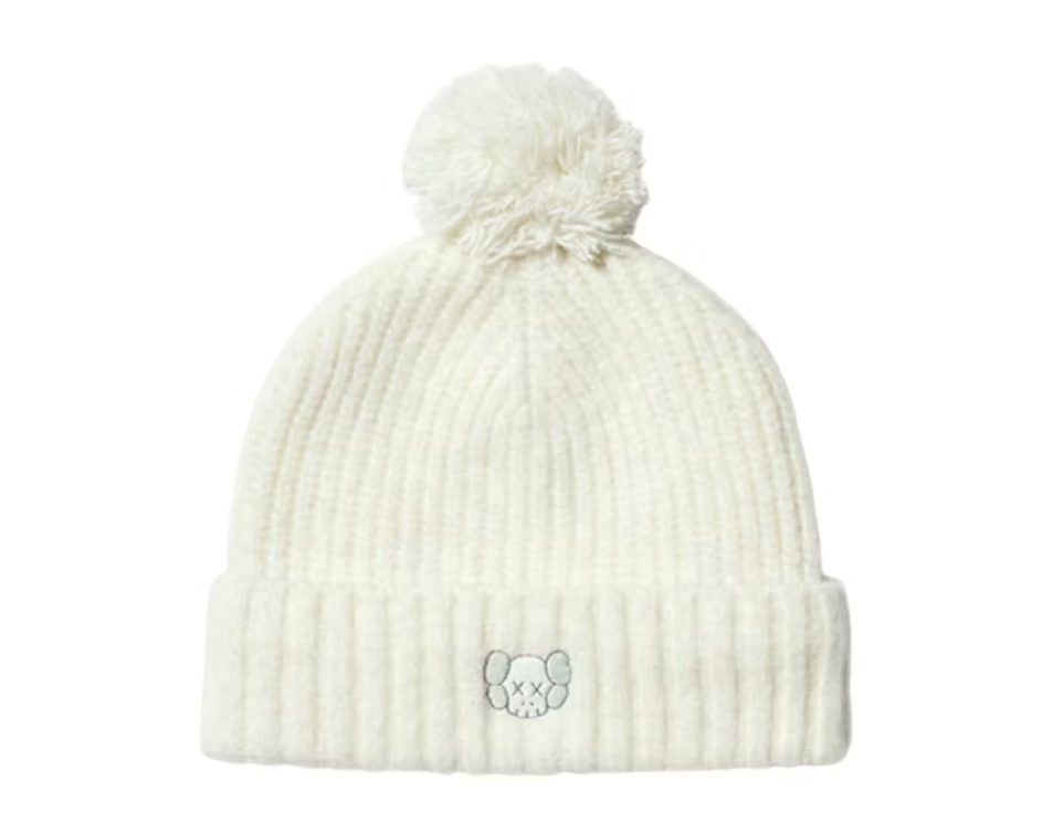 Uniqlo x KAWS Kids Heat Tech Yarn Knitted Cap Off White