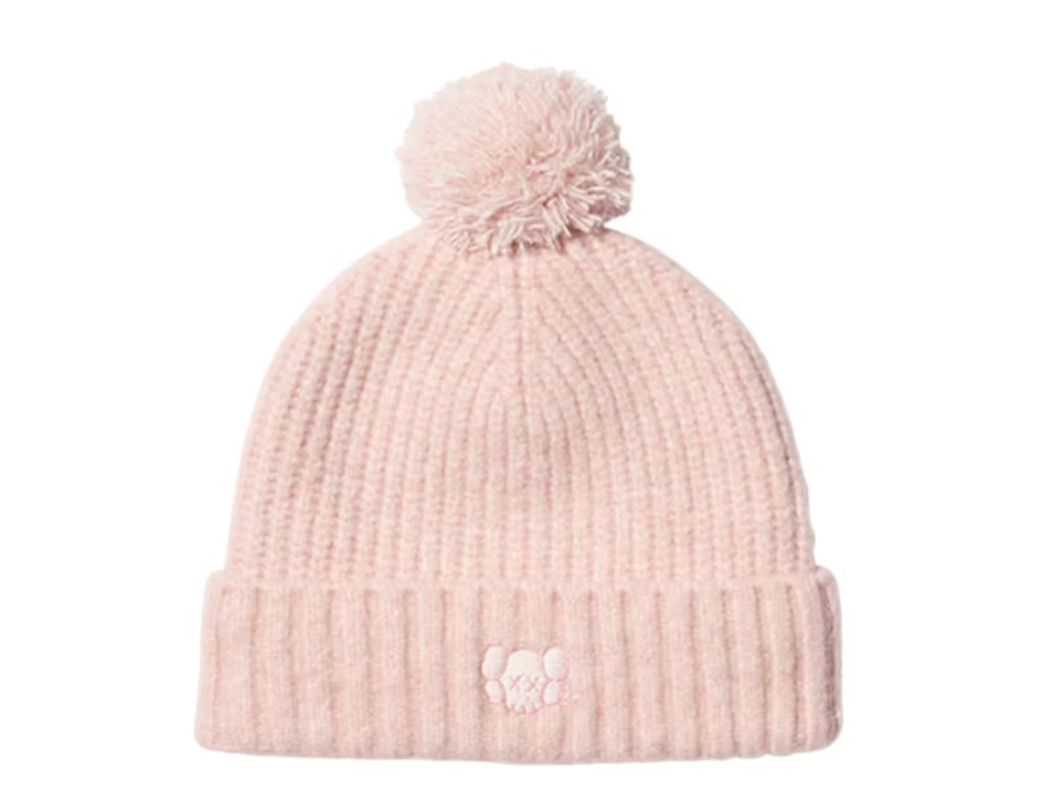 Uniqlo x KAWS Kids Heat Tech Yarn Knitted Cap Pink