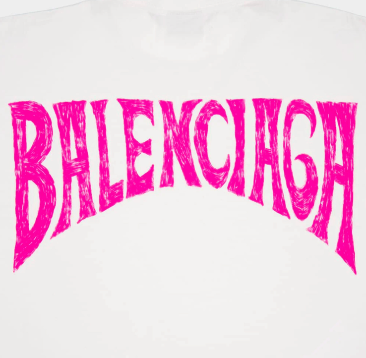Balenciaga Logo print pink letters long sleeve tshirt