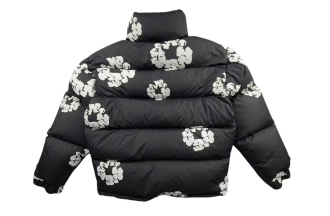 Denim Tears Cotton Wreath Puffer Jacket Black