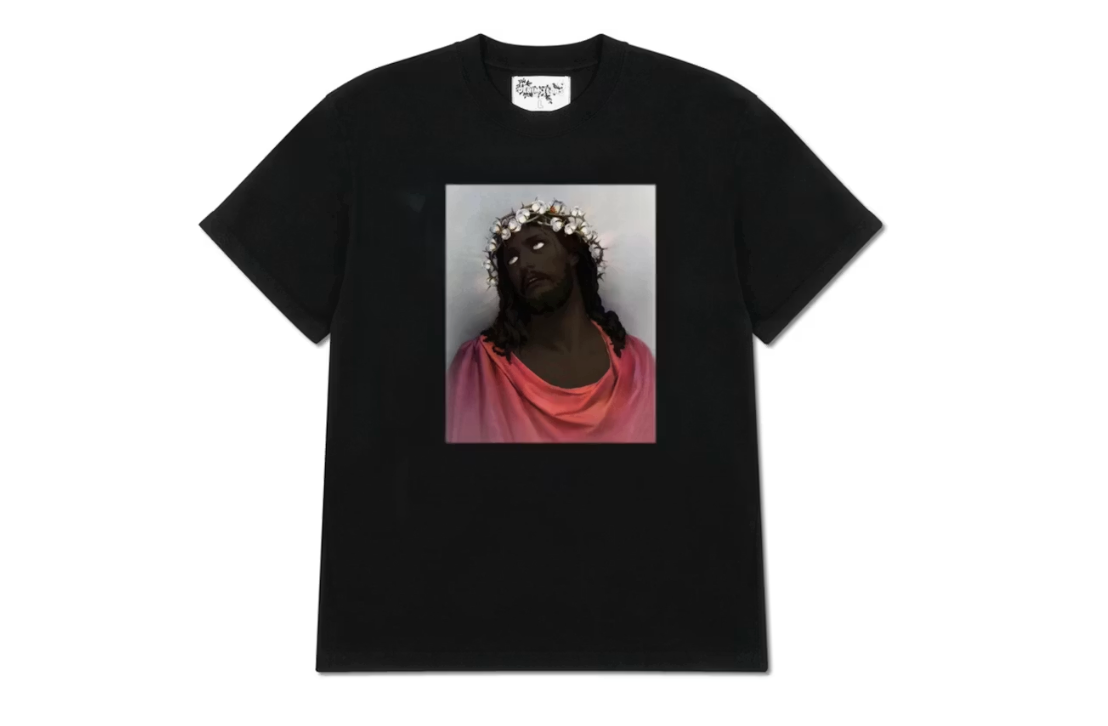 Denim Tears Crown Made of Cotton Tee Black