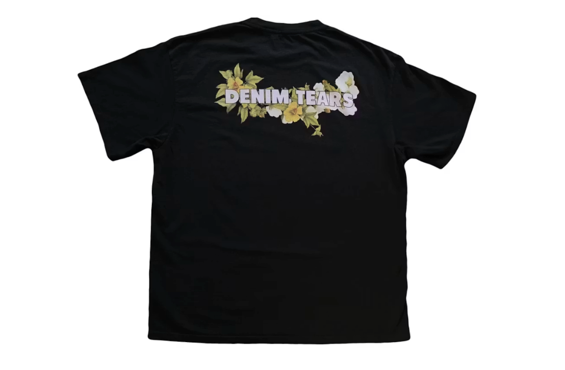 Denim Tears Crown Made of Cotton Tee Black