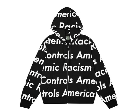Denim Tears x Arthur Jafa Systemic Racism Controls America Zip Up Hoodie Black