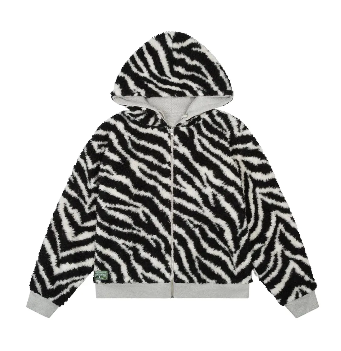 Denim Tears Zebra Shearling Lined Reversible Zip Hoodie