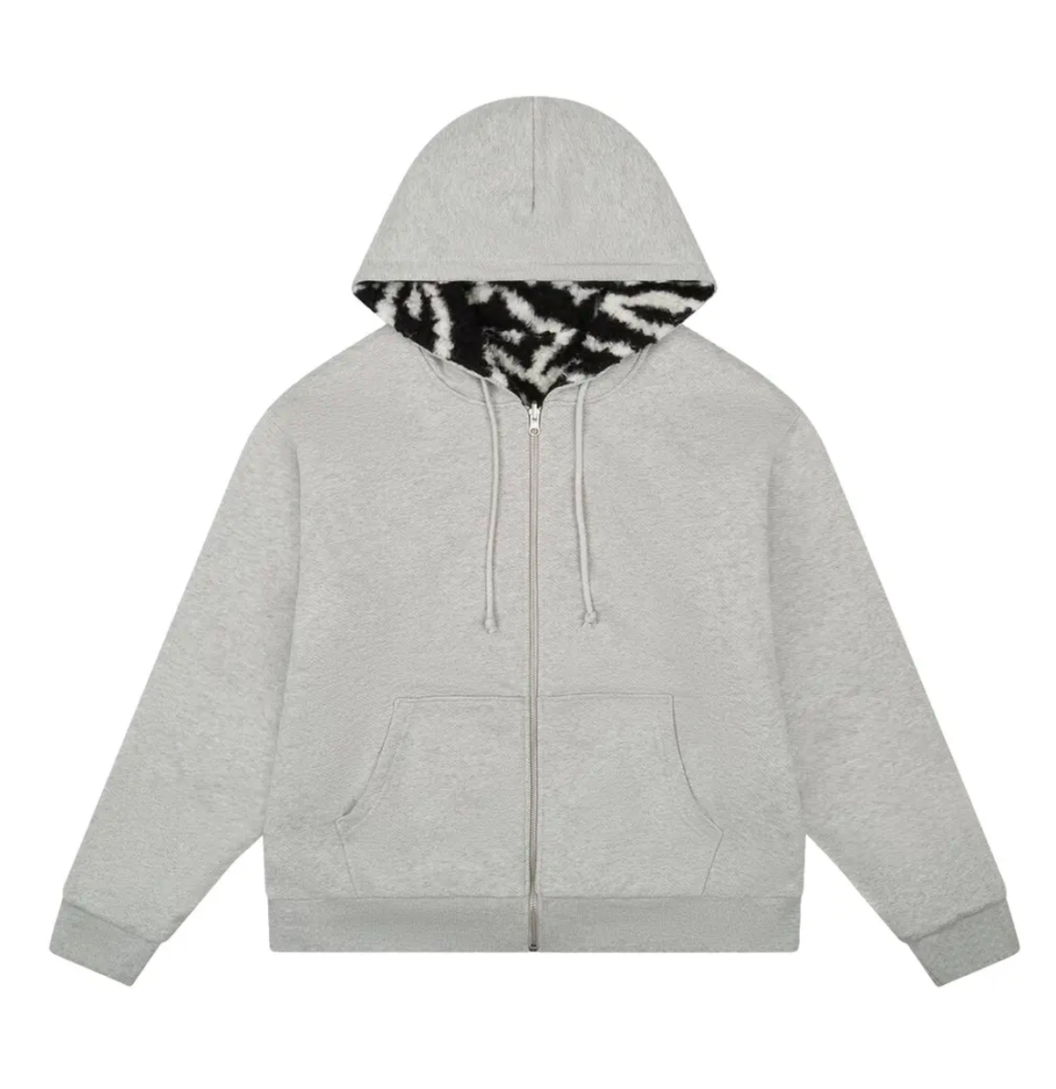 Denim Tears Zebra Shearling Lined Reversible Zip Hoodie