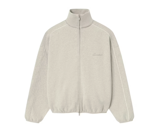 Fear of God Essentials Modern Fleece Piping Track Jacket Heather Stone/Cloud White