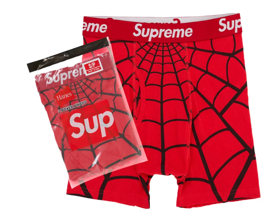 Supreme Hanes Spider-Man Boxer Briefs (2 Pack) Red