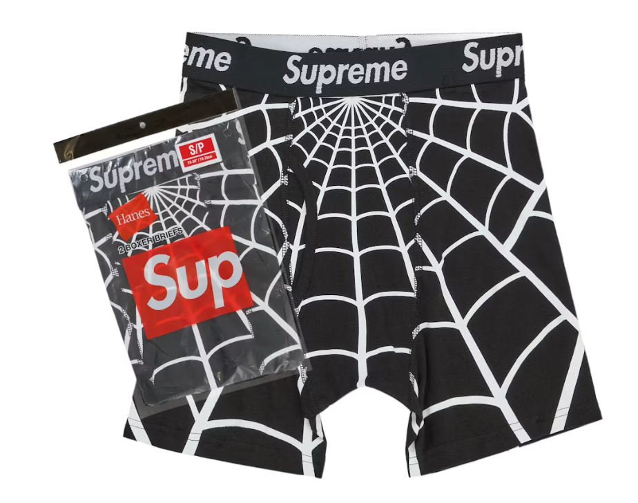 Supreme Hanes Spider-Man Boxer Briefs (2 Pack) Black