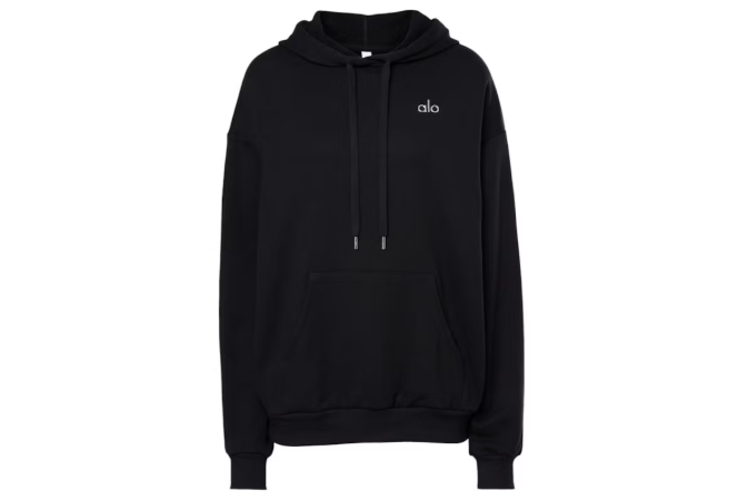 Alo Yoga Accolade Cotton-Blend Hoodie Black