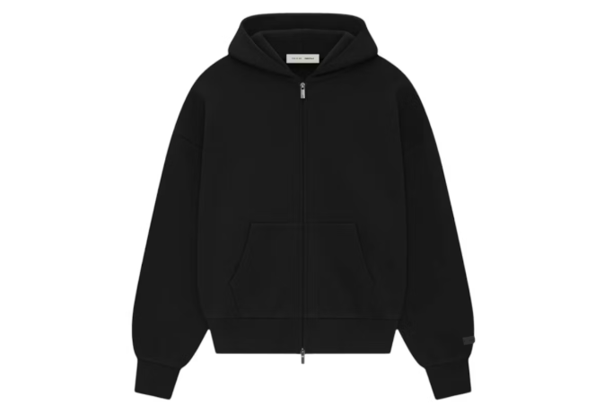 Fear of God Essentials Classic Full Zip-Up Hoodie Jet Black