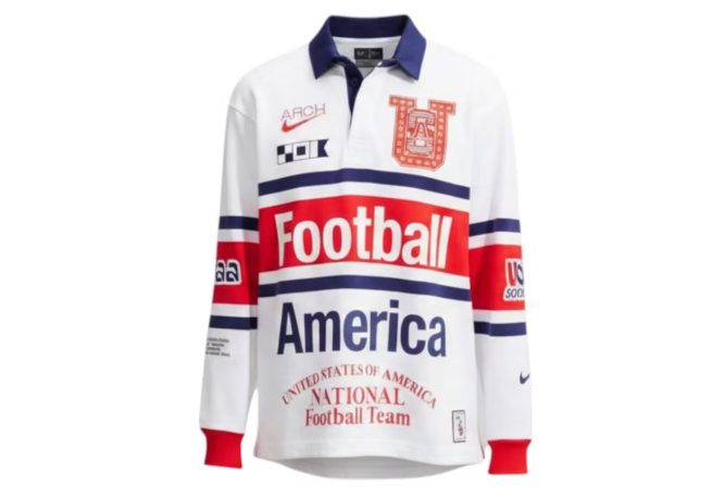 Nike x USMNT x V.A.A. L/S Rugby Top White/Challenge Red/Deep Royal Blue