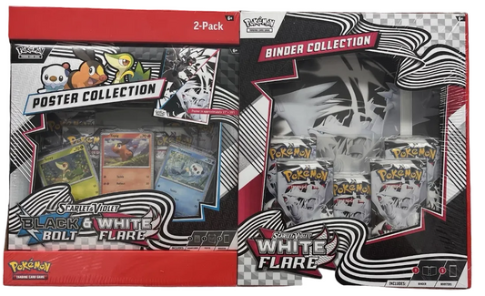 Pokémon Black Bolt & White Flare Poster Collection and White Flare Binder Collection Bundle