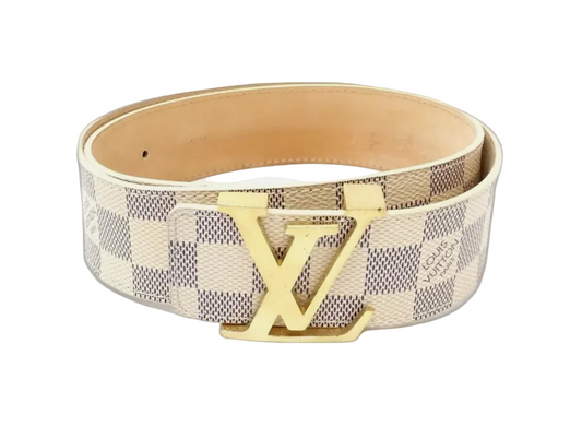 Louis Vuitton Belt Initiales Damier Azur Blue/White (Pre-Owned)