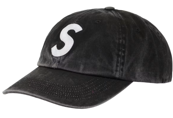 Supreme Pigment Coated Canvas S Logo 6-Panel Black