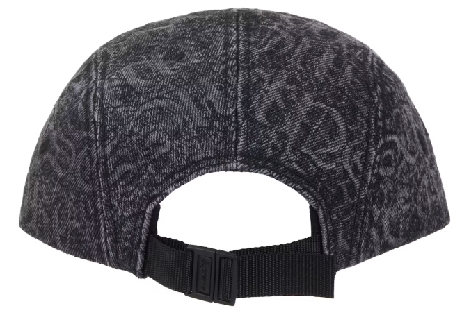 Supreme Stitched Old English Denim Camp Cap Black Denim