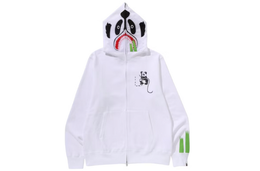 BAPE Panda Full Zip Hoodie White