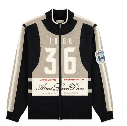Aimé Leon Dore Full Zip Alpine Ski Sweater 'Jet Black'