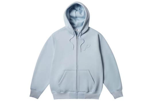 Palace Thermal Embossed P3 Zip Hood Faint Blue