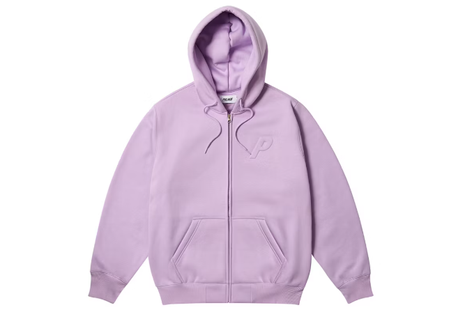 Palace Thermal Embossed P3 Zip Hood Pastel Purple