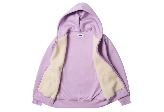Palace Thermal Embossed P3 Zip Hood Pastel Purple