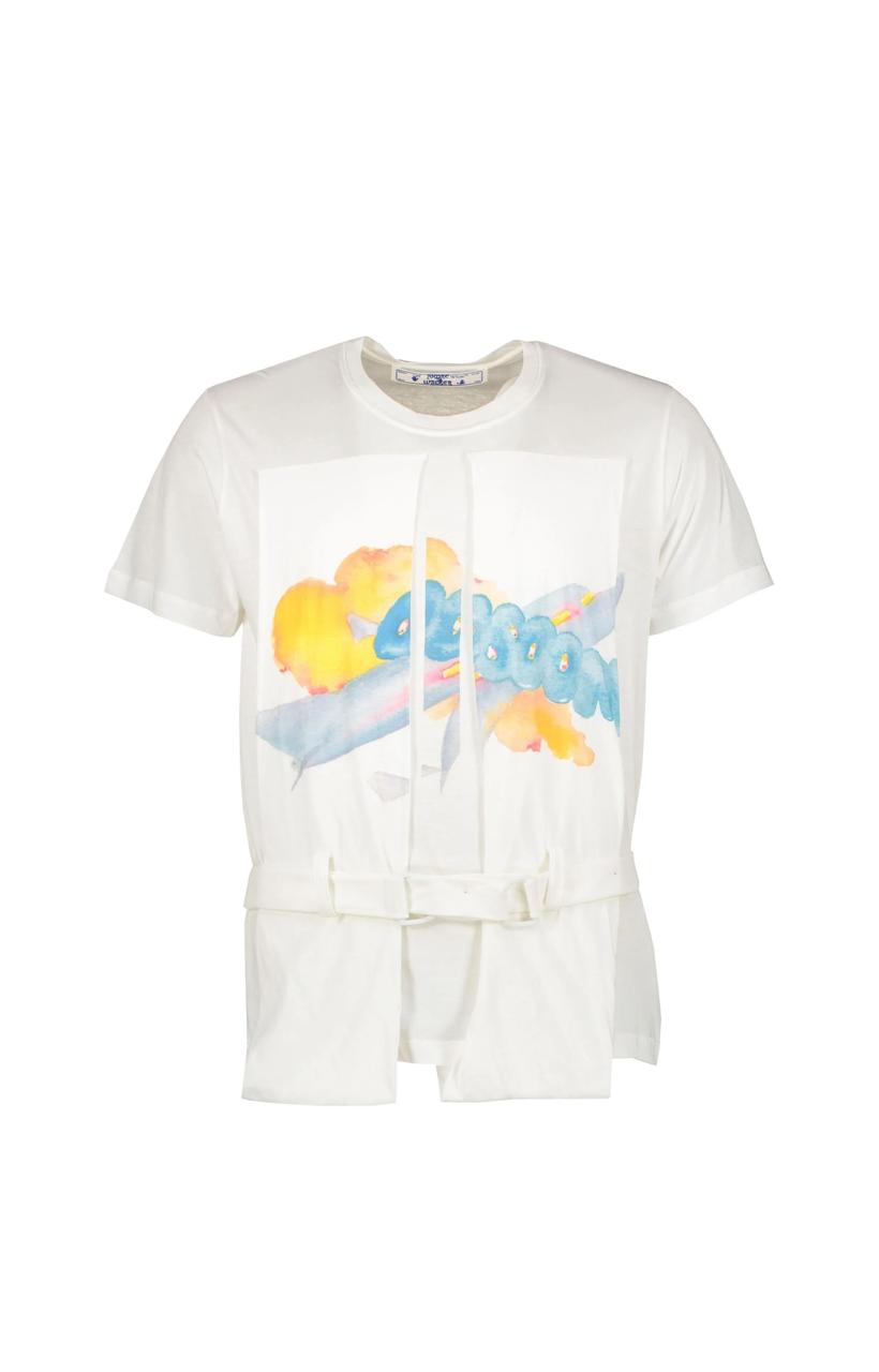 Off-White X AW Watercolor Panel Tee White Orange