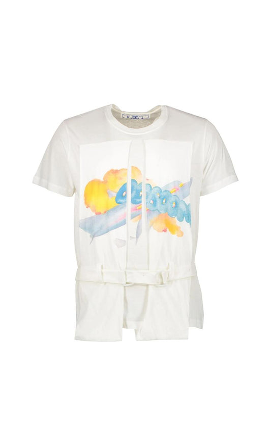 Off-White X AW Watercolor Panel Tee White Orange