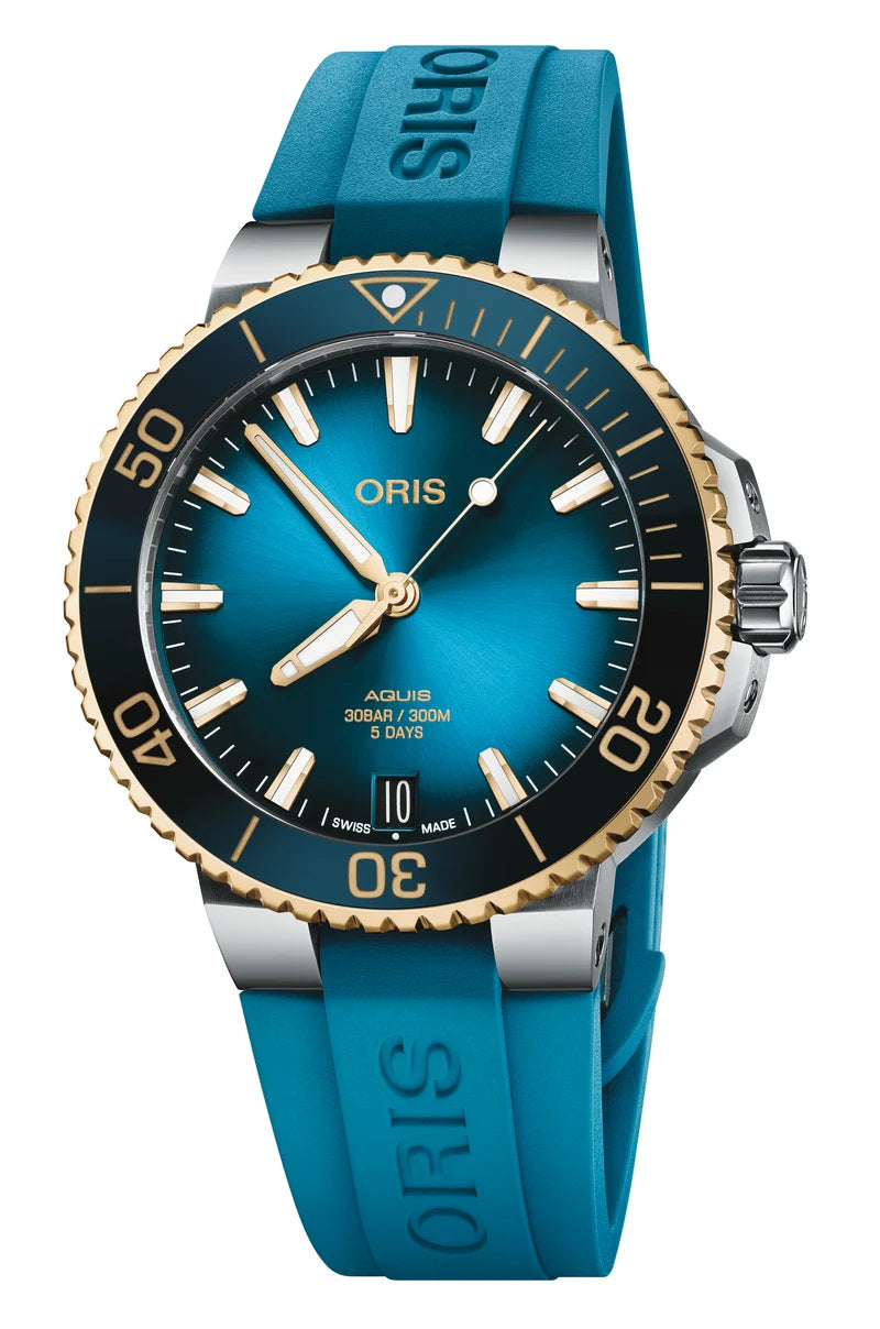 Oris Watch Aquis Date Calibre 400 Bicolor Blue