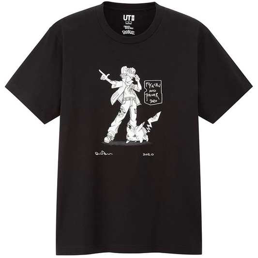 Daniel Arsham x Pokemon x Uniqlo Pikachu And Trainer Tee Black