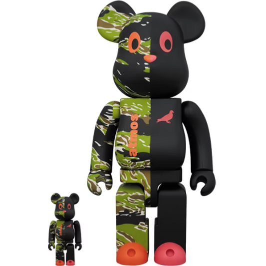 Bearbrick x Atmos x Staple #2 100% & 400% Set Black/Green (Firmado)