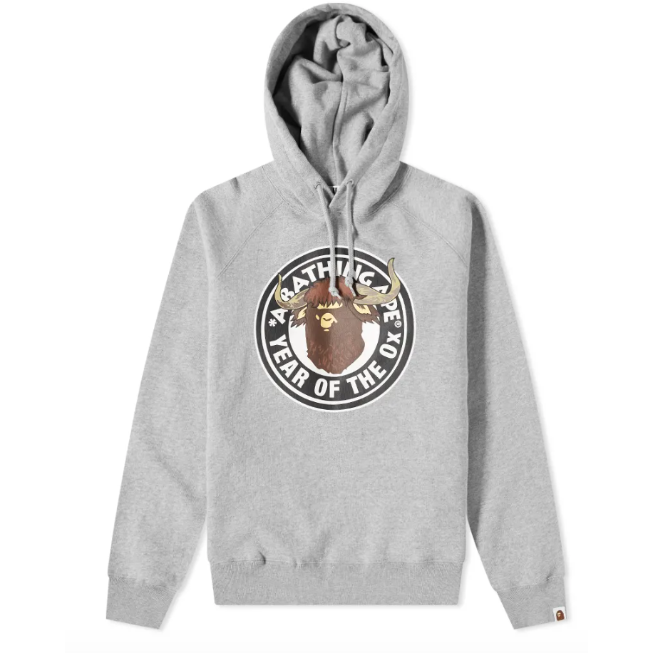 A BATHING APE YEAR OF THE OX HOODY GREY