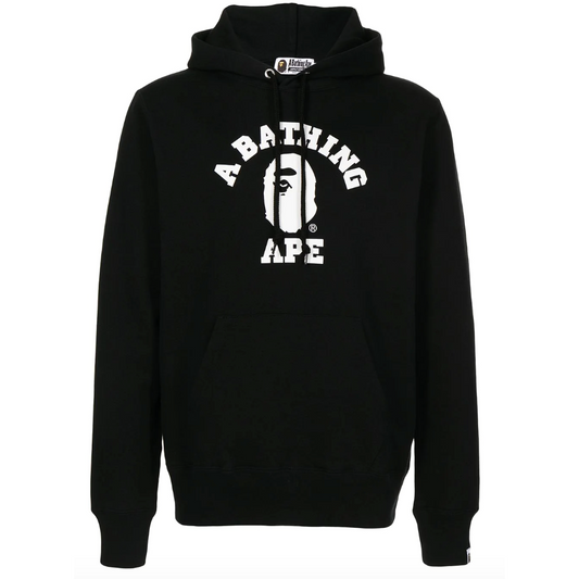 Bape relaxed classic college pullover hoodie black