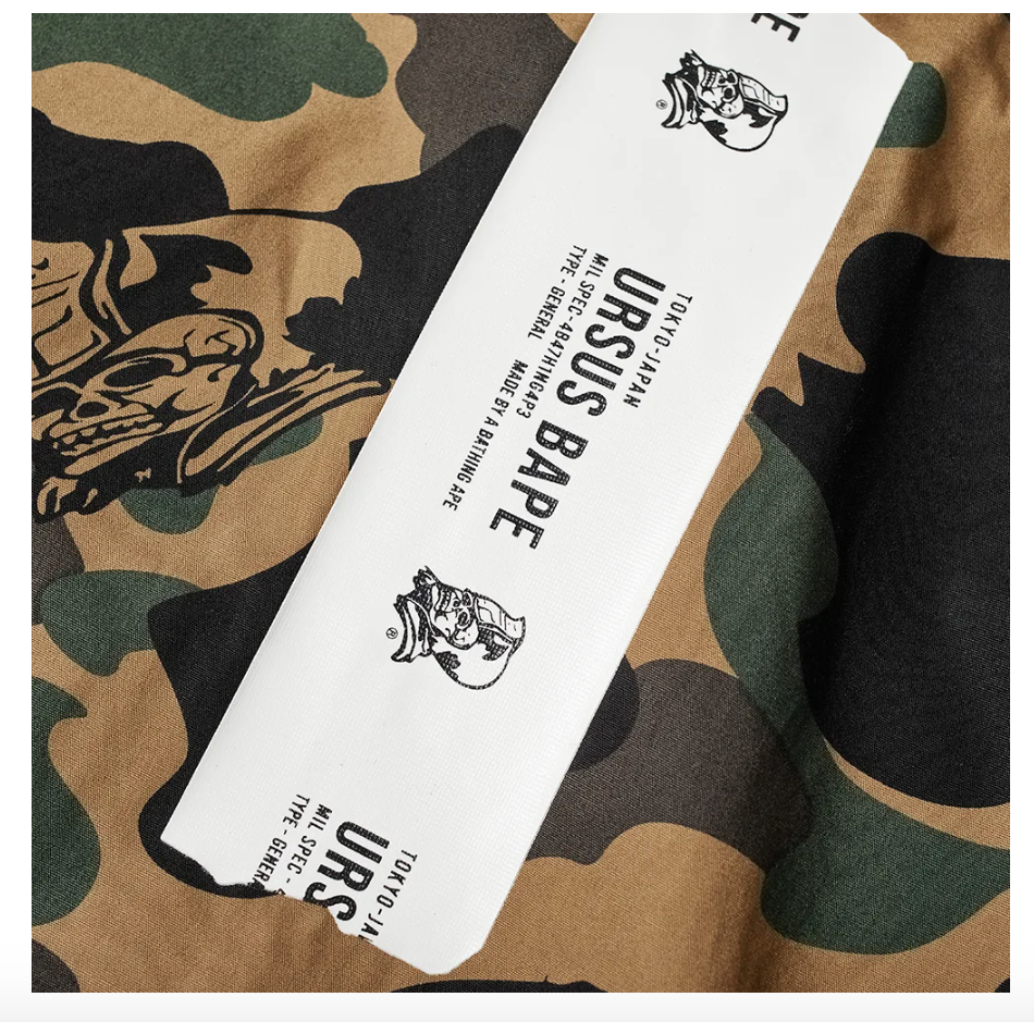 A BATHING APE URSUS MILITARY SHIRT OLIVE DRAB