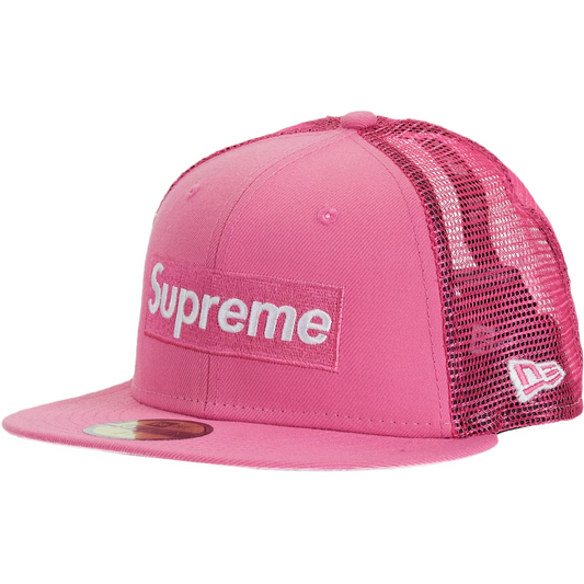 Supreme Box Logo Mesh Back New Era Pink