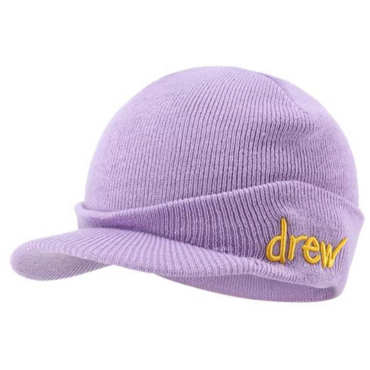 Drew house scribble billed waffle beanie lavender