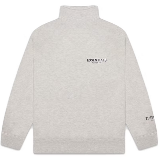 Fear of God Essentials Pull-Over Mockneck Sweatshirt Heather Oatmeal