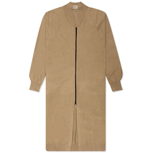 Fear of God Essentials Tan Knit Long Jacket