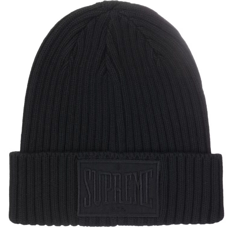 Supreme Overdyed Patch Beanie Black