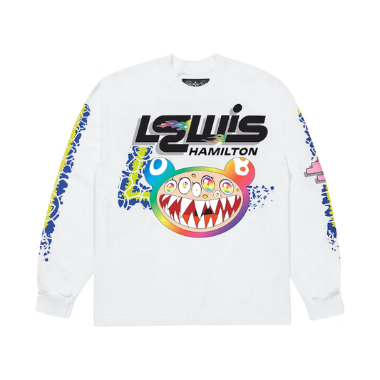 Takashi Murakami Lewis Hamilton Flame Out Longsleeve T-shirt White