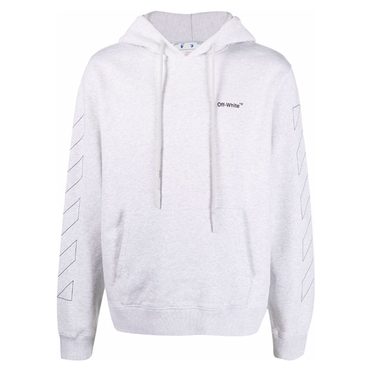 Off-White Diag Outline Slim Hoodie Melange Grey