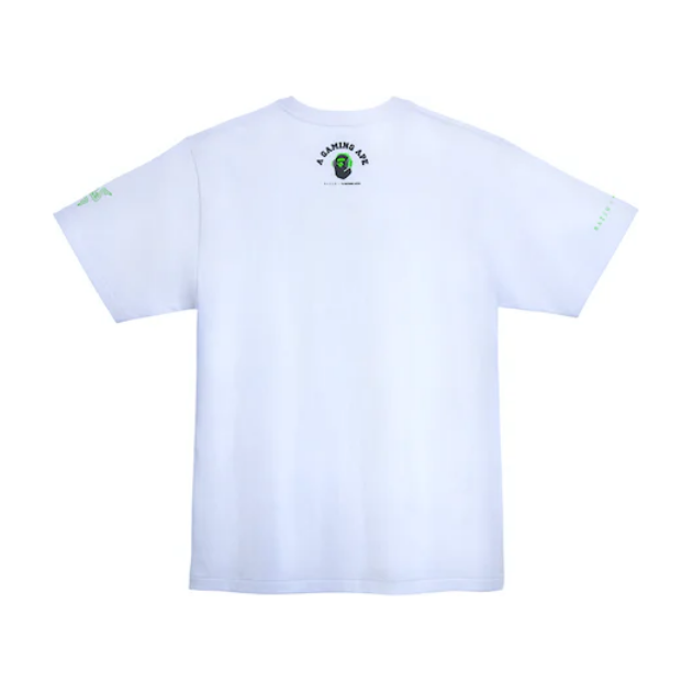 BAPE x Razer NEon Camo Ape Head Tee White Green