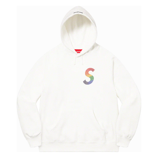 Supreme Swarovski S Logo Hooded Sweatshirt White