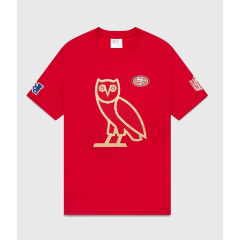 OVO x NFL San Francisco 49ers OG Owl T-Shirt Red