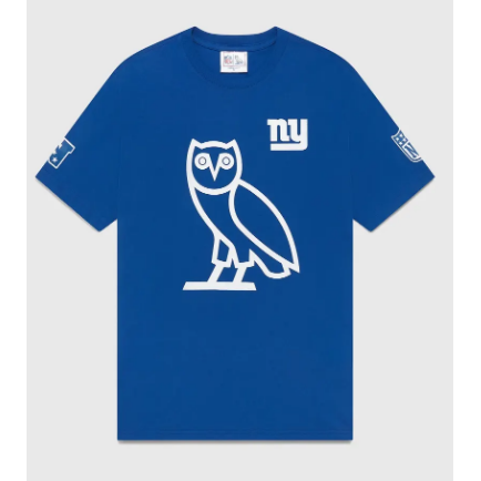 OVO x NFL New York Giants OG Owl T-Shirt Blue