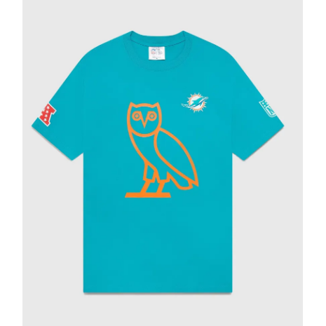 OVO x NFL Miami Dolphins OG Owl T-Shirt Teal