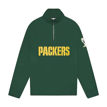 OVO x NFL Green Bay Packers 1/4 Zip Mock Neck Green