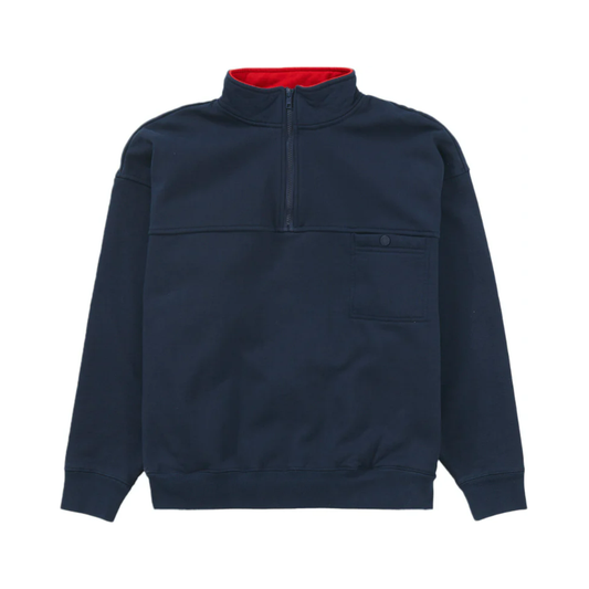 Supreme Washed Half Zip Pullover Navy