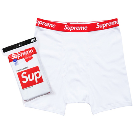 Supreme Hanes Boxer (4 Pack) Briefs White